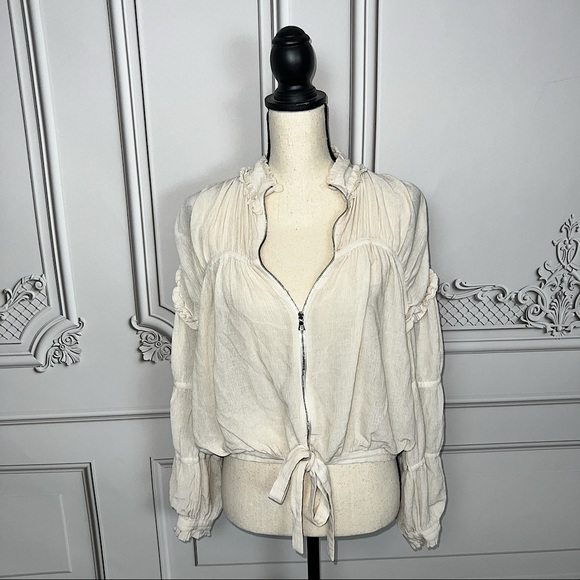 Alexis Posey Ivory Ruched BlouseSize M